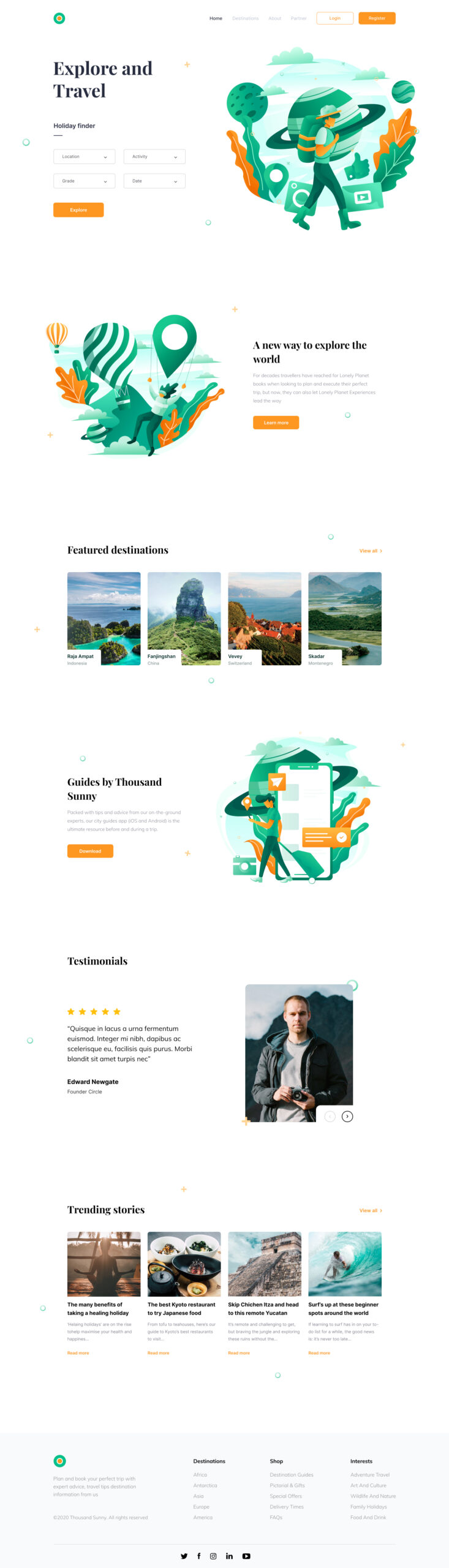 旅行旅游服务网站着陆页设计模板插图